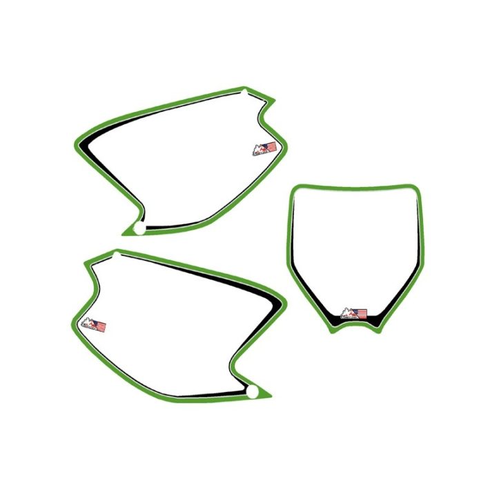 Kawasaki Green Outline with White Backgrounds